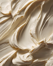 Close-up of smooth, creamy white frosting